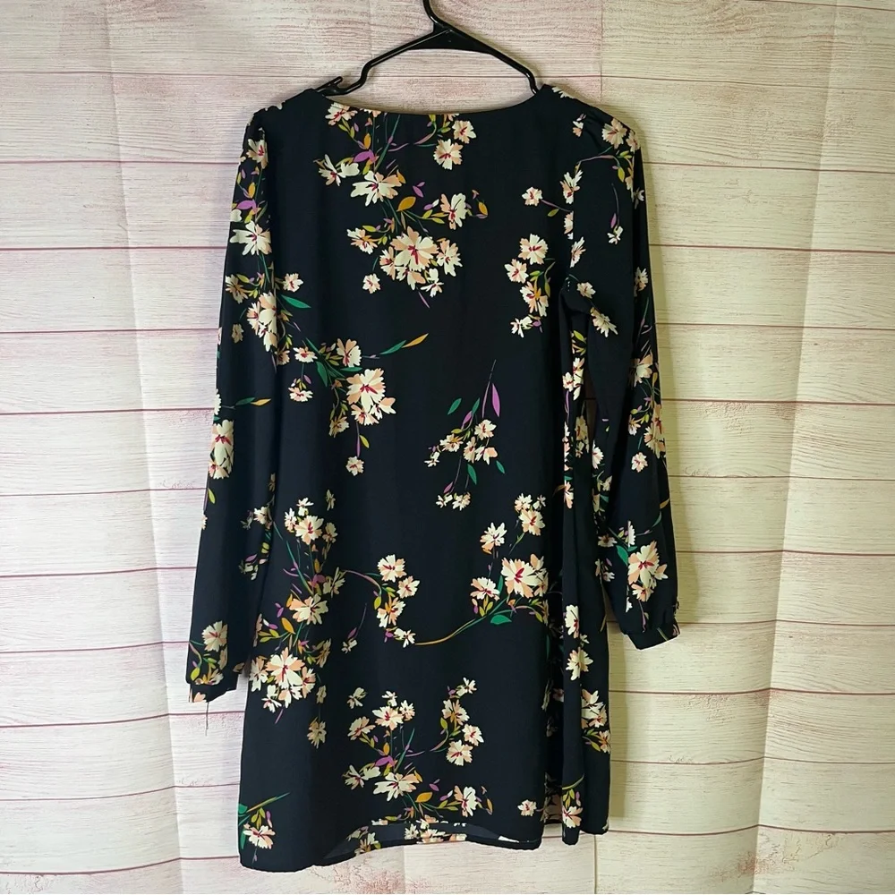 Lulus Black Floral Long Sleeve Dress Size Medium‎ - Picture 5 of 5